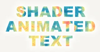 TypeMatter editor displaying an animated GLSL material inside a large typographic heading.