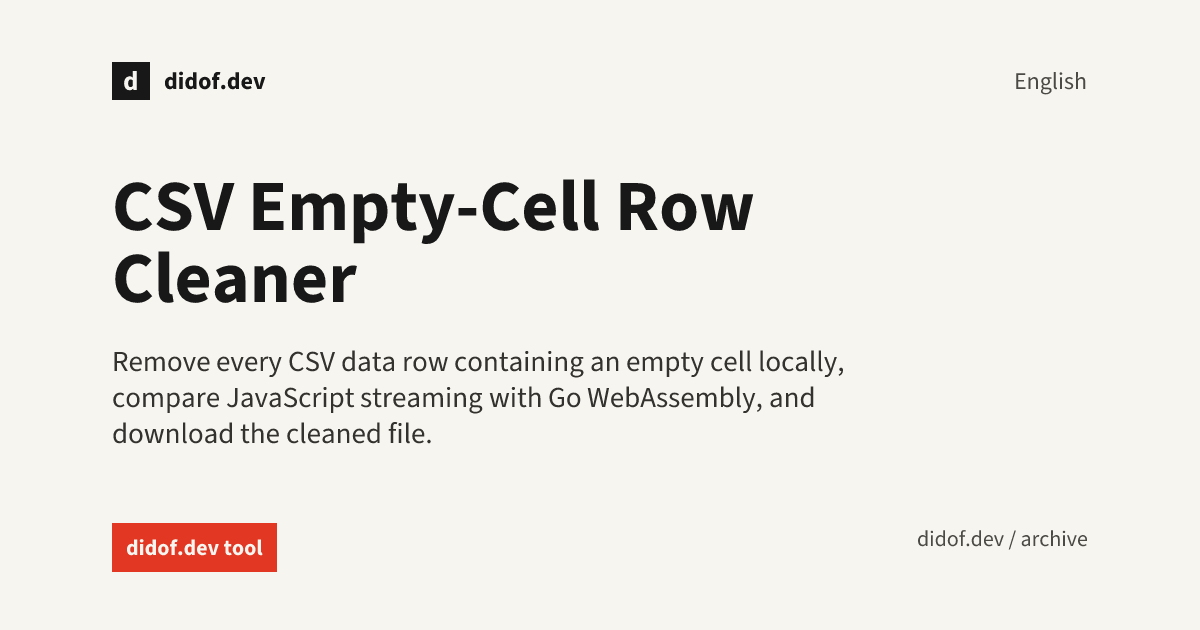 CSV cleaner comparing Go WebAssembly and JavaScript processing panels in the browser