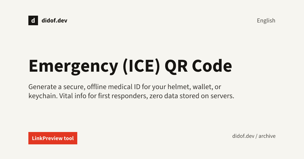 Emergency (ICE) QR Code