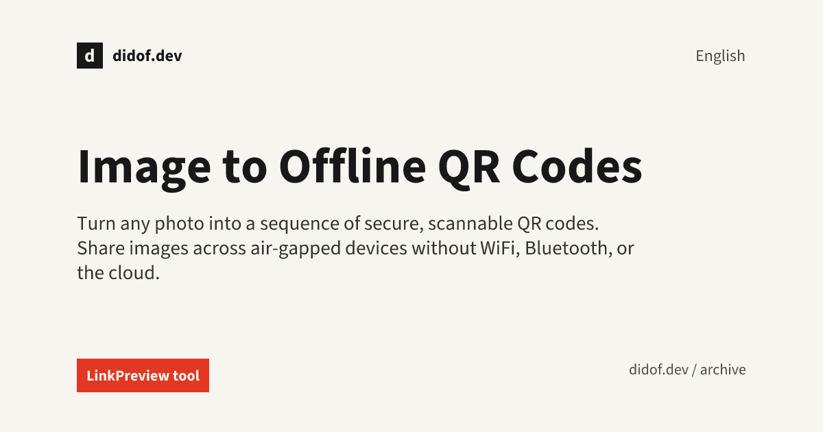 Image to Offline QR Codes