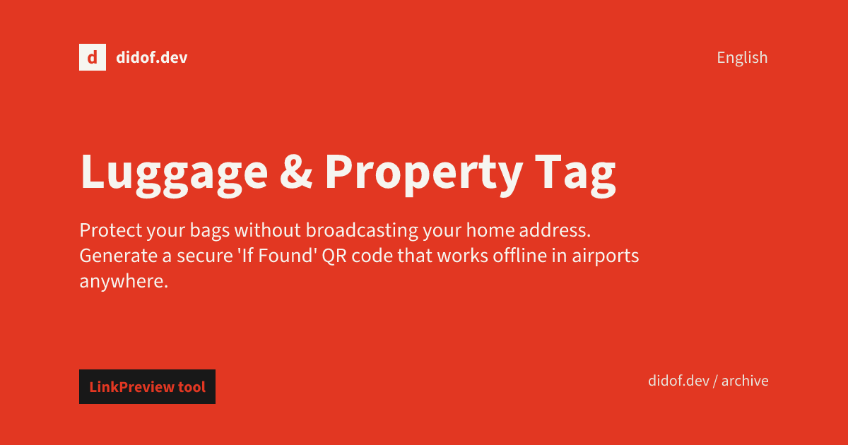 Luggage & Property Tag