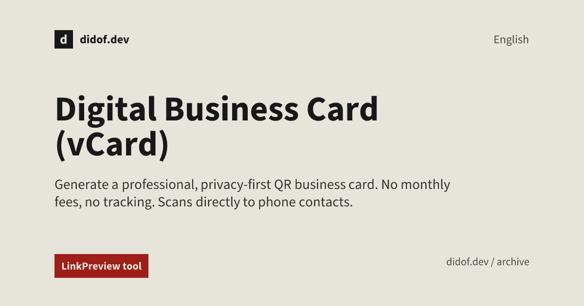 Digital Business Card (vCard)