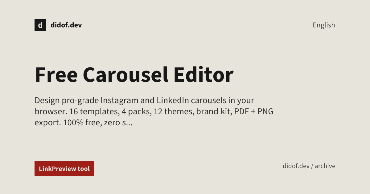 Free Carousel Editor