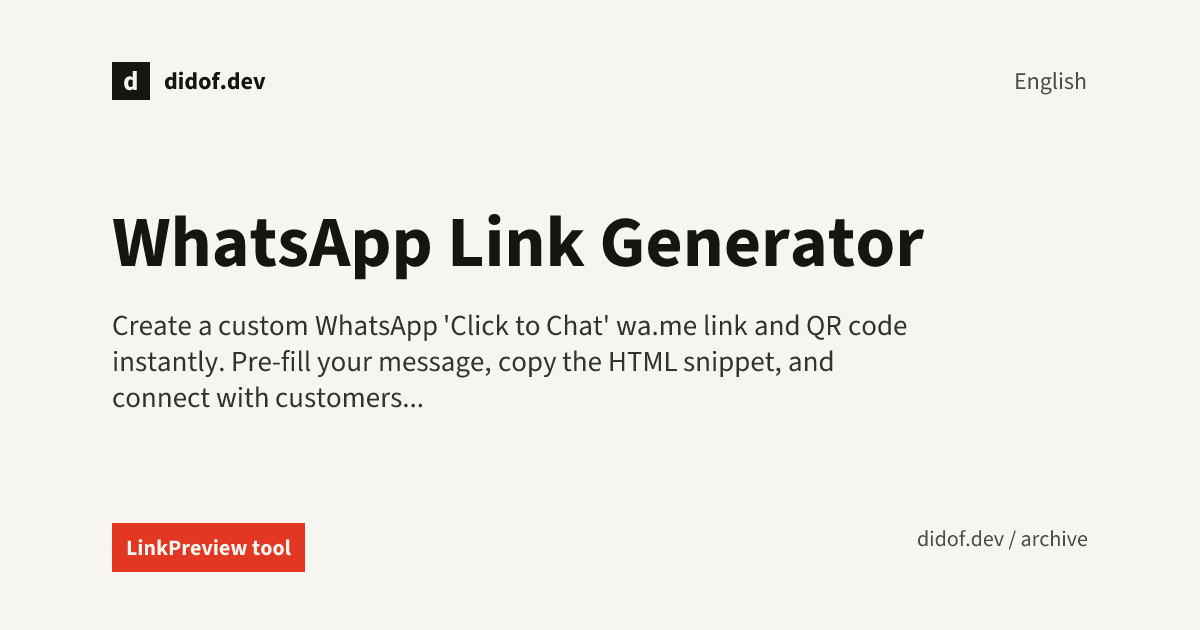 WhatsApp Link Generator
