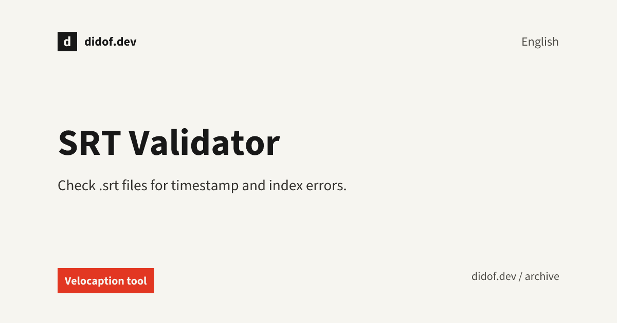 SRT Validator