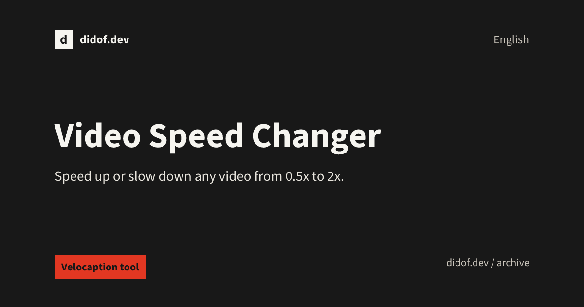 Video Speed Changer