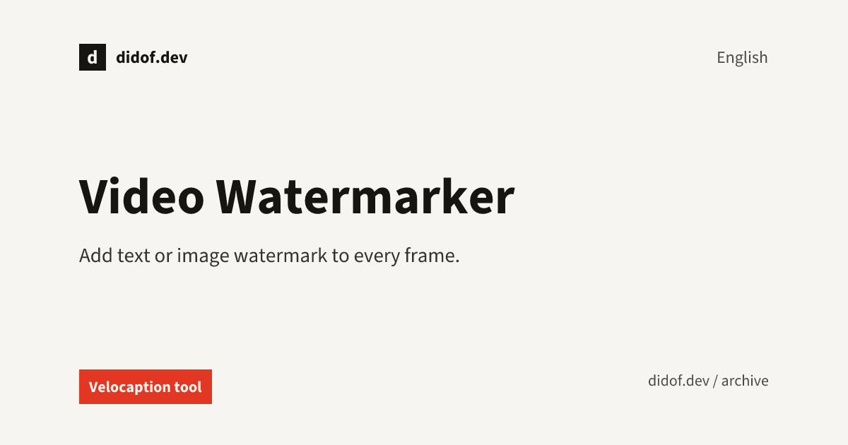 Video Watermarker