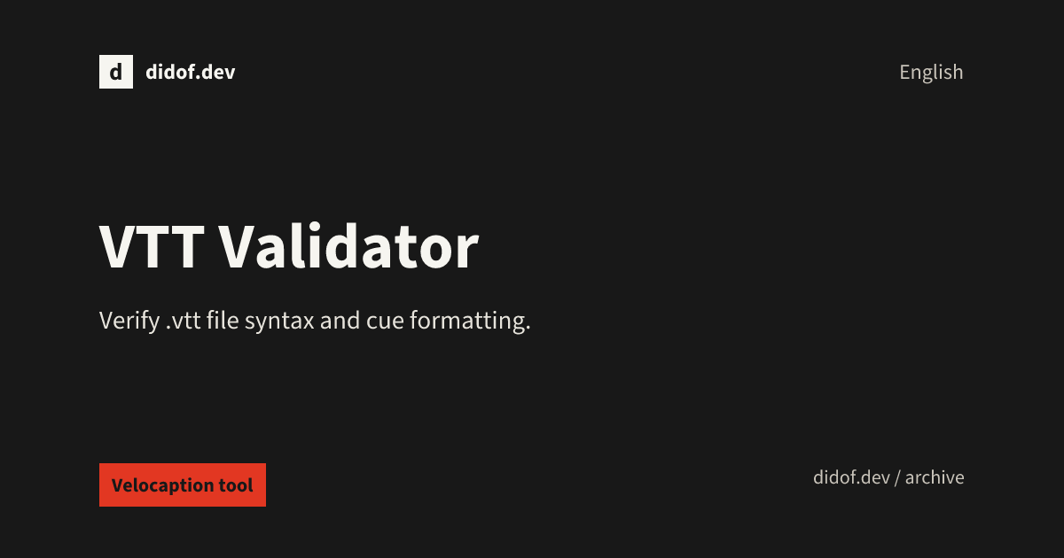 VTT Validator