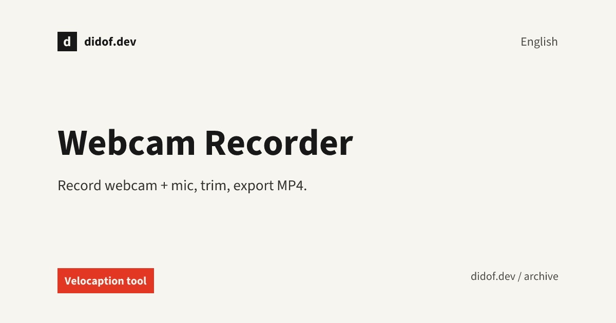 Webcam Recorder