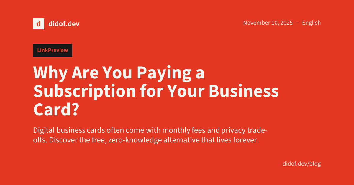 Why Are You Paying a Subscription for Your Business Card?