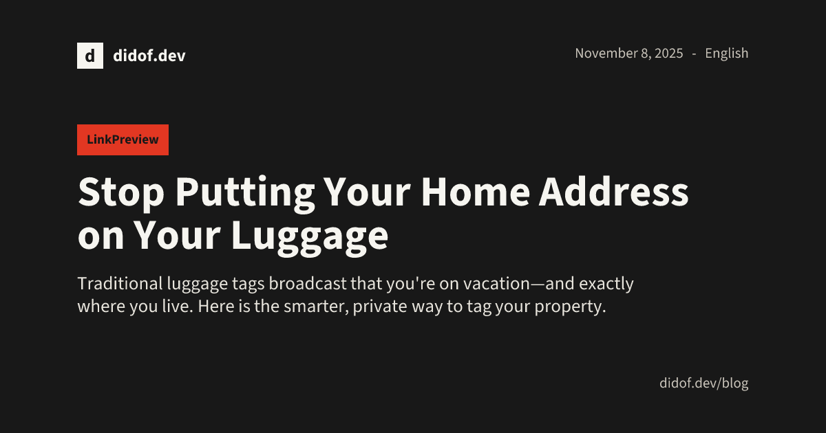 Stop Putting Your Home Address on Your Luggage