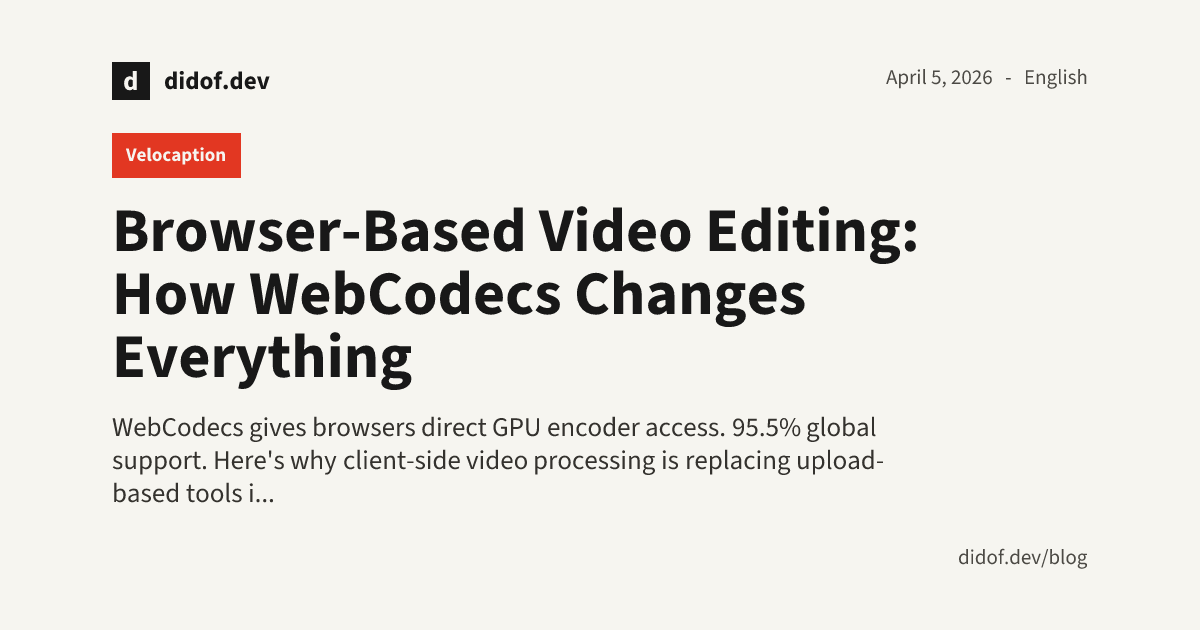Browser-Based Video Editing: How WebCodecs Changes Everything